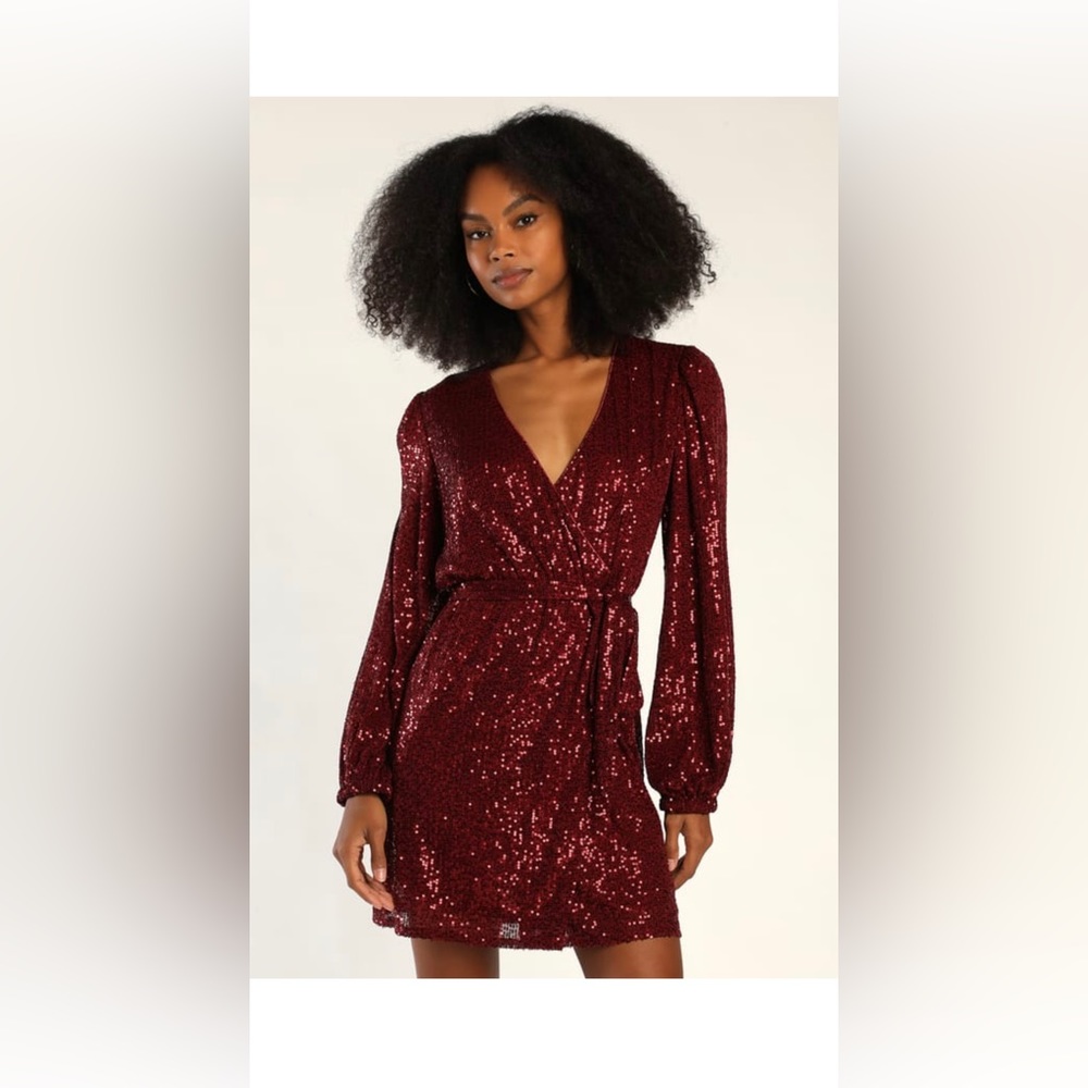 RED SPARKLE SEQUIN DRESS SIZE L NWOT DRYCLEANED